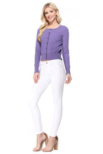 Load image into Gallery viewer, Gem-Button Cropped Cardigan - Lovell Boutique
