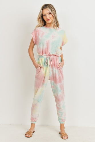 Tie Dye Short Sleeve Jumpsuit - Lovell Boutique