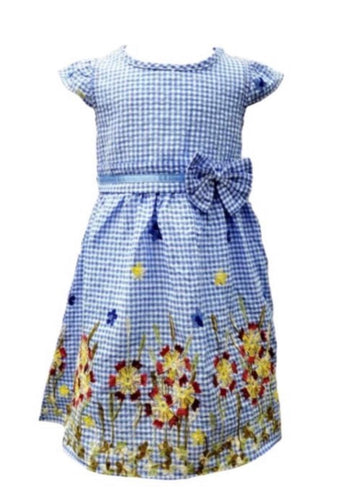 Girls Flutter Cap Sleeves Dress